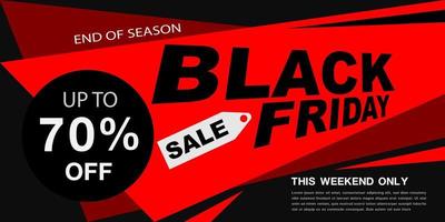 Black friday sale banner promotion red white black geometric on grey layout design vector