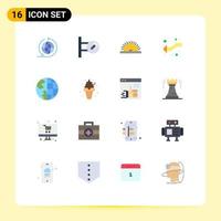 Pack of 16 Modern Flat Colors Signs and Symbols for Web Print Media such as contact us communication saw left intersect Editable Pack of Creative Vector Design Elements