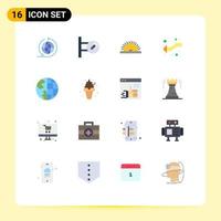 Pack of 16 Modern Flat Colors Signs and Symbols for Web Print Media such as contact us communication saw left intersect Editable Pack of Creative Vector Design Elements