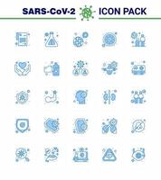conjunto simple de protección covid19 paquete de iconos azul 25 icono incluido infección de transmisión coronavirus coronavirus de sangre coronavirus viral 2019nov elementos de diseño de vector de enfermedad