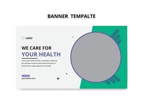 Medical health care web banner template. vector