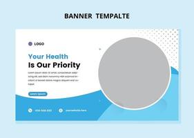 Medical health care web banner template. vector