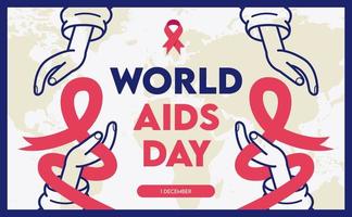 vector illustration of world aids day banner