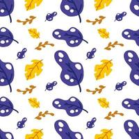 floral pattern in blue and yellow colors suitable for background or in print vector