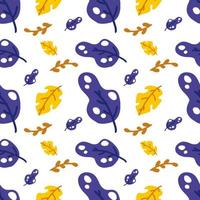 floral pattern in blue and yellow colors suitable for background or in print vector