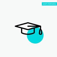 educación académica graduación sombrero turquesa resaltar círculo punto vector icono