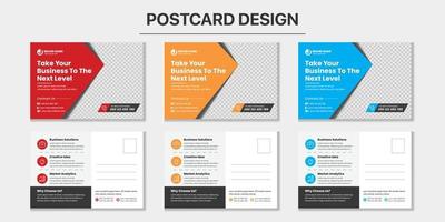 corporate postcard design vector