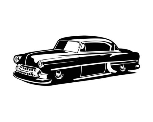 old classic retro car logo isolated on side view best white background for old car industry. available in eps 10.