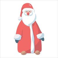 Santa Claus on white background. Wide empty space for design. vector