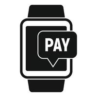 Smartwatch nfc payment icon, simple style vector