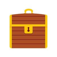 Treasure chest icon, flat style vector