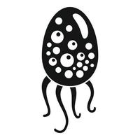 icono de bacterias pulpo, estilo simple vector