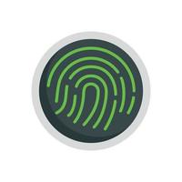 Fingerprint icon, flat style vector