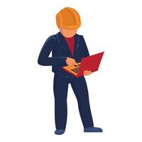Supervisor construction icon, cartoon style vector