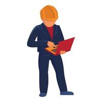 Supervisor construction icon, cartoon style vector