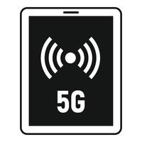 5g tablet icon, simple style vector