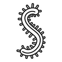 Worm bacteria icon, outline style vector