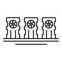 Mining farm icon, outline style vector