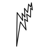 Lightning bolt icon, outline style vector