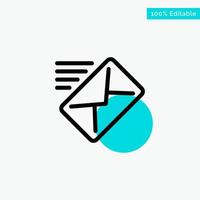 Email Mail Message Sent turquoise highlight circle point Vector icon