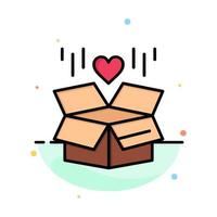 Gift Box Delivery Surprise Abstract Flat Color Icon Template vector