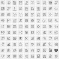 Pack of 100 Universal Line Icons for Mobile and Web vector