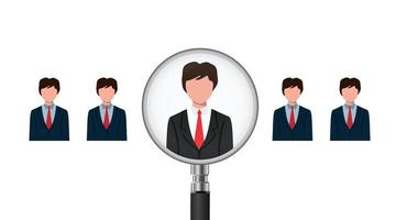 Selection and search employee leader. Human resource management and recruitment employment business concept. Recruiting talented leaders. with copy space for business design. vector illustration
