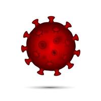 virus rojo sobre fondo blanco para uso médico. virus de la corona, covid 19-ncp. coronavirus ncov denotado es un virus de ARN monocatenario. virus adn y arn. SARS-CoV-2. mers-cov. . ilustración vectorial vector