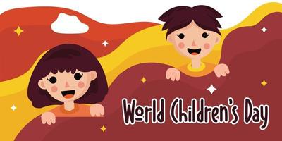 World Children's Day. November 20. Holiday concept. Template for background, banner, card, poster with text inscription. vector