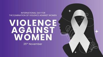 Vector illustration of a Background For International Day for the Elimination of Violence Against Women with woman silhouette.