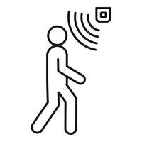 People motion sensor icon, outline style vector