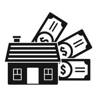 House money mortgage icon, simple style vector