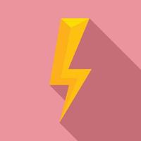 Energy lightning bolt icon, flat style vector