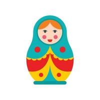 Soviet nesting doll icon, flat style vector