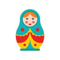 Soviet nesting doll icon, flat style vector