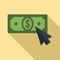 Web money click icon, flat style vector