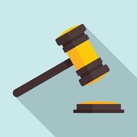 Judge gavel icon, flat style vector