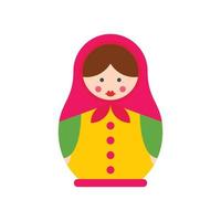 Handmade nesting doll icon, flat style vector