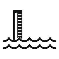 Flood water icon, simple style vector