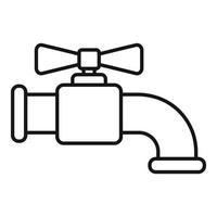 Water faucet icon, outline style vector