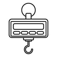Digital hand scales icon, outline style vector