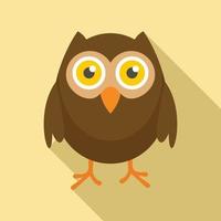 Wise owl icon, flat style vector