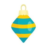 Cone xmas toy icon, flat style vector