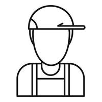 Plumber avatar icon, outline style vector