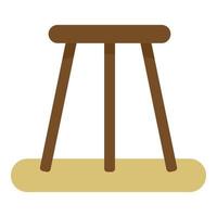 icono de silla sin respaldo, tipo plano vector