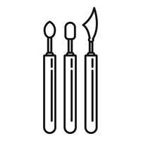 Manicure tools icon, outline style vector