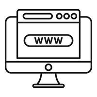 Computer domain icon, outline style vector