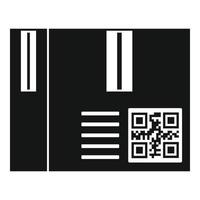 icono de código qr de paquete, estilo simple vector