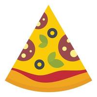 icono de rebanada de pizza, estilo plano vector