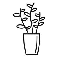icono de planta de gardenia, estilo de esquema vector